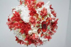 Crystal Rhinestone Pomander Kissing Ball Christmas Ornament Red White Decoration