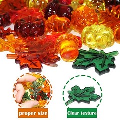 HADDIY Vase Filler – 165 Pcs Acrylic Pumpkin Leaves Acorn Gems Sensory Bin Fall
