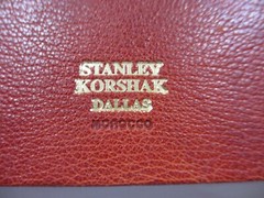 Stanley Korshak Dallas Morocco Leather Bound Hardcover Guest Book NEW RED