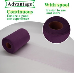 Tulle Fabric Rolls 6 Inch by 100 Yards (300 Feet) Fabric Spool Tulle Ribbon for