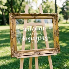 Handmade Water-Resistant Wedding Welcome Sign – 20″ Vinyl Decal for Reception