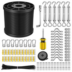 NEREUS String Light Hanging Kit with 250 Ft Vinyl Coated 304 Stainless Steel …