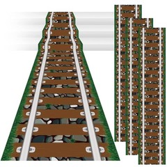 3 Pack 24 Inch x 10 ft Western Plastic Railroad Track Aisle Runner Party Deco