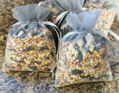 50 Silver Birdseed Bags, Organic Wedding Toss , All Natural, Eco-friendly