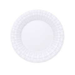 10″ WHITE DESSERT PLASTIC PLATES Round Basketweave Party Wedding TABLEWARE