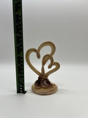 Vintage Studio Cake Topper His and Hers Cowboy Hats Hearts Wedding Decor Western