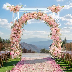 Elegant White Metal Wedding Stand Square Balloon Arch Garden Arbor Frame Decor