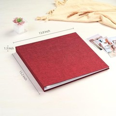 12×12 Inch Large 3 Ring DIY Scrapbook Photo Album with 12×12 Inch 40 Pages Red