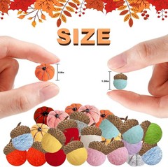 30 Pcs Mini Pumpkins for Decorating Craft Felt Fall Color Mixing