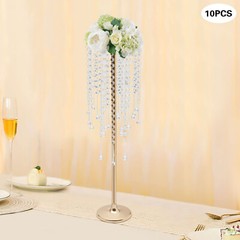 10pcs Crystal Table Centerpieces Gold Flower Stand Wedding Party Rack Decor