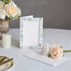 25 SAGE GREEN WHITE 7″ Paper Photo PICTURE FRAMES Cards Envelopes Favors Party