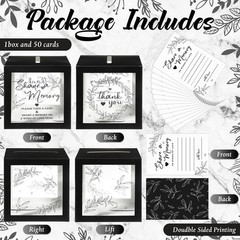 Pajean 50 Pcs Greenery Share a Memory Cards for Collections 10 x 15 cm, Black