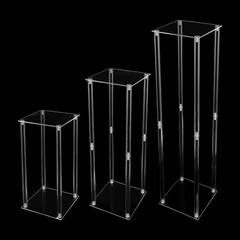 Clear Acrylic Flower Stand 40/60/80cm Tall Column Vase Wedding Decoration
