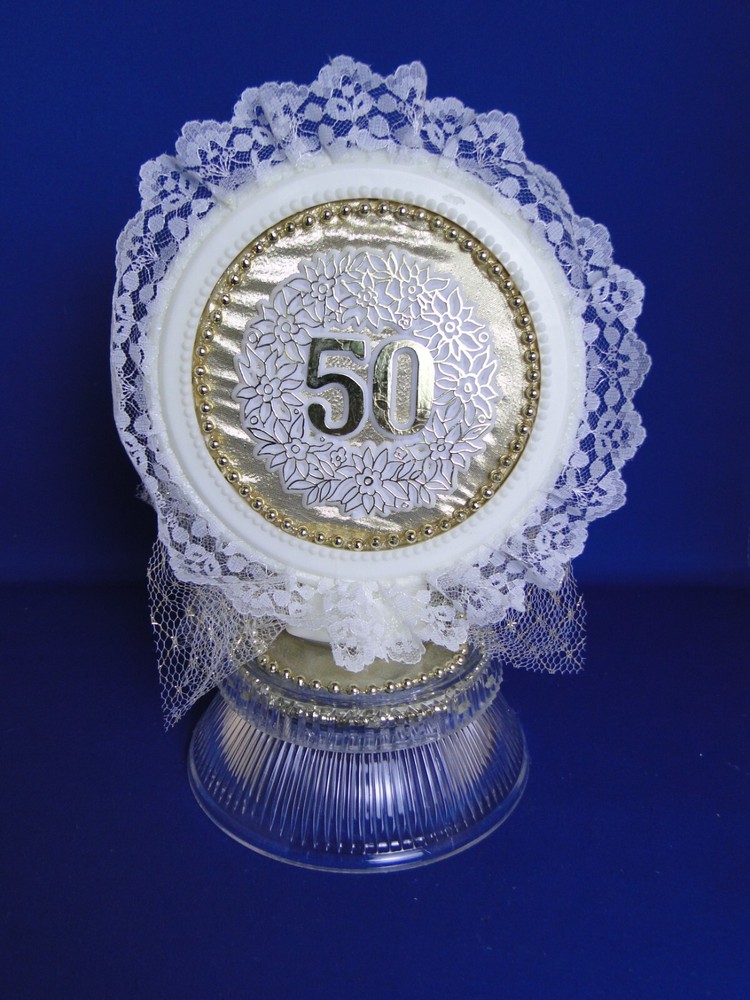 New Elegant Handmade 50TH Wedding Anniversary Caketopper, #46