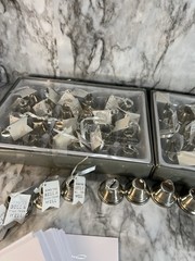 Studio His & Hers Silver Metal Wedding Bells Set with Ribbon & Tag, 24 Pieces