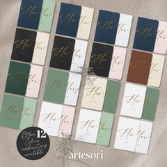 ARTESORI Premium Wedding Vow Book for Her & Him, Soft Touch, Gold Mint & Sage