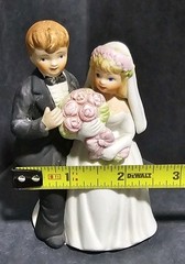 Porcelain Dancing Bride & Groom Cake Topper Unsigned