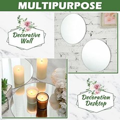 18 Pcs Round Mirror Candle Plate Set Round Trays Circle Centerpieces 10 Inch