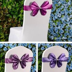 10PCS Chair Cover Bow Slider Sashes Wedding Birthday Party Cocktail Hotel Decor