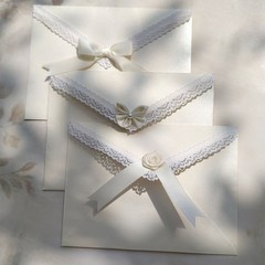 Personalized Gold Mirror Vintage Acrylic Invitations 2026 & Ivory Lace Envelopes