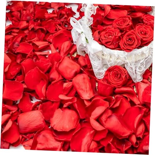 340 PCS Real Red Rose Petals, 3.17oz Dried Flower Confetti Red 3.17oz（90g）