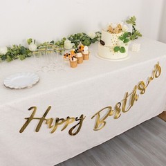 10 feet Gold Metallic Happy Birthday Paper Hanging Party GARLAND Events Supplies