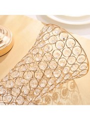 2 Pcs Crystal Trumpet Vases Set Tall Gold Centerpiece for Wedding Party Decor