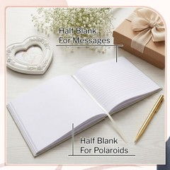 Engrowtic 7 x 9 Inches Floral Guest Book with Pen Hardcover Guestbook Green