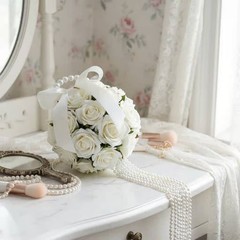 Bridal Hand Floral Arrangement Romantic Beaded Flower Floral Arrangement Won’t