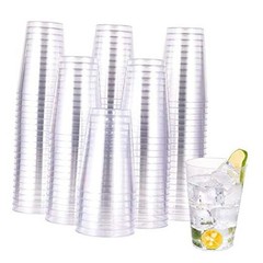 12 oz Clear Plastic Cups, 100 Pack Heavy-duty Party Glasses, Clear-12oz-100
