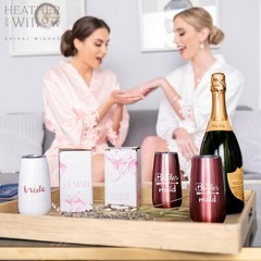 Chic 6 oz Bride Tribe Champagne Flute Set – Stainless Steel Tumblers (Pack of 6)