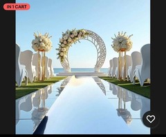 Silver Mirror Aisle Runner Roll for Wedding 3.3×33 ft, Metallic PVC Aisle