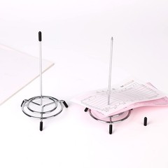 4PCS Check Spindle, Receipt Holder Spike, Stainless Steel Bill Fork, Silver