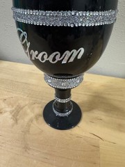 Bride and Groom Rhinestone Goblet Set
