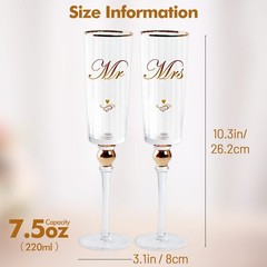 DUJUST Gold Champagne 10.3»*3.1» / 26.2cm*8cm, Diamond Glass