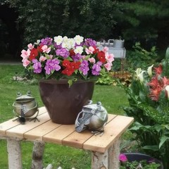 4 Pcs Artificial Flowers for Outdoors UV Resistant Silk Impatiens and