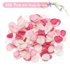 300pcs Artificial Rose Petals Fake Silk Flower Petals White/Light Pink/Pink