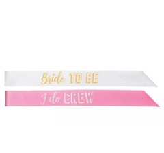 16 Pc Bachelorette Party 4 people Kit glasses sashes visors pouches white pink