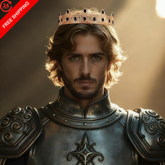 Gold King Crown for Men Decoration Birthday Prom Party regular,