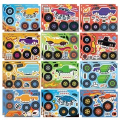 24 Sheets Stickers for Kids, Colorful, Premium Quality, Make Monster Truck
