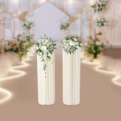 MilkyWhite Cardboard Vase Desktop Floor-standing Cardboard+Acrylic Wedding Decor