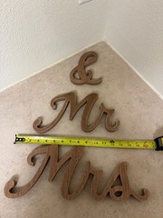 Mr & Mrs Wood Cut Words Sign Wedding 3 Pieces Hobby Lobby