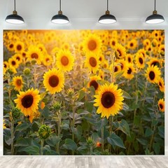 Sunflower Backdrop 5x3ft Field Nature Scenery Yellow Flower Photography