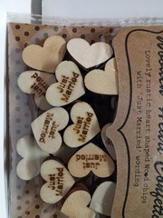 Ginger Ray Heart Wooden Just Married Table Scatter Wedding Confetti, Lot Of 2