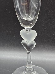 Gorham Amore Hearts Toasting Champagne Flute Glasses Pair Wedding Valentine Day