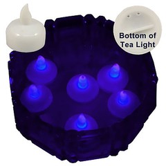 NEW 6 Purple Led Floating Floral Tea Light Candle for Wedding Centerpiece Decor