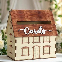 Rustic House Wedding Card Box for Reception 10x 6×11.5 Inch Large House