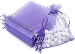 Akstore 50Pcs 3.15″x4″(8x10cm) Sheer Drawstring 3×4 Inch (50PCS) Light Purple