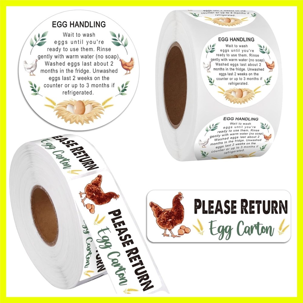 1000Pcs Fresh Farm Egg Packaging Set Include 500Pcs Market Egg Handling Stick…