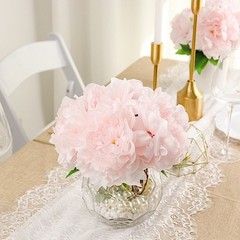 BLUSH 2 Bushes 17″ Silk ARTIFICIAL PEONY FLOWERS Bouquets Wedding Party Supplies